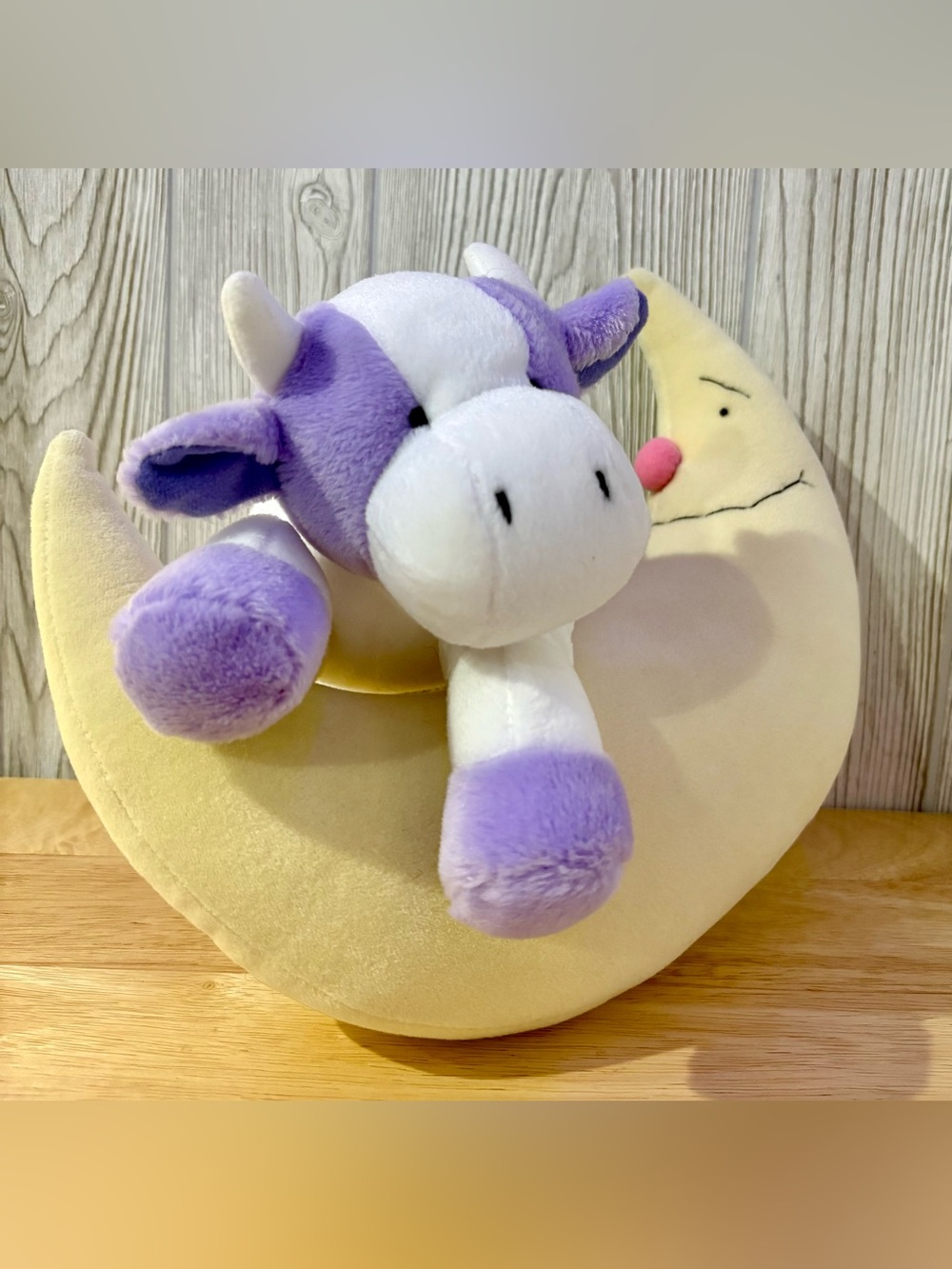 Dakin Cow Jumps Over The Moon Wind Up Musical Plush Purple/White Cow Nursery Toy